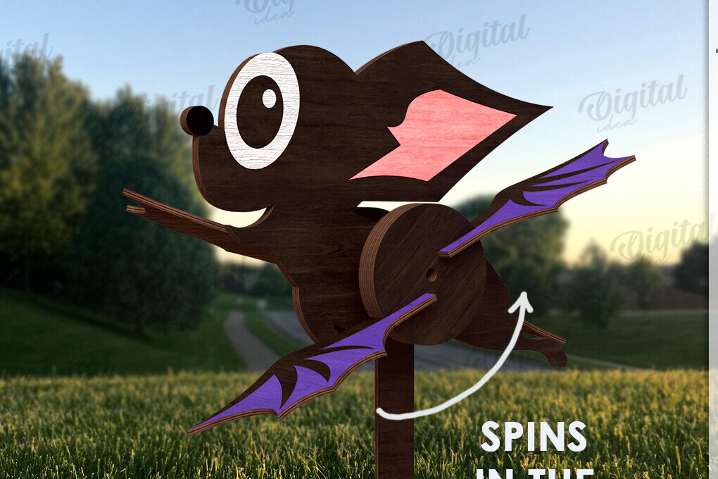 Σετ των 2 Intra απο ξύλο plywood 3mm-4mm πάχος – Windmill Garden Decor Cut Laser Δίασταση  20x20 cm INTRAFABR-123089662