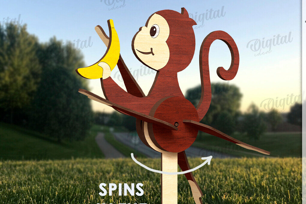 Σετ των 2 Intra απο ξύλο plywood 3mm-4mm πάχος – Windmill Garden Decor Cut Laser Δίασταση  20x20 cm INTRAFABR-123089843