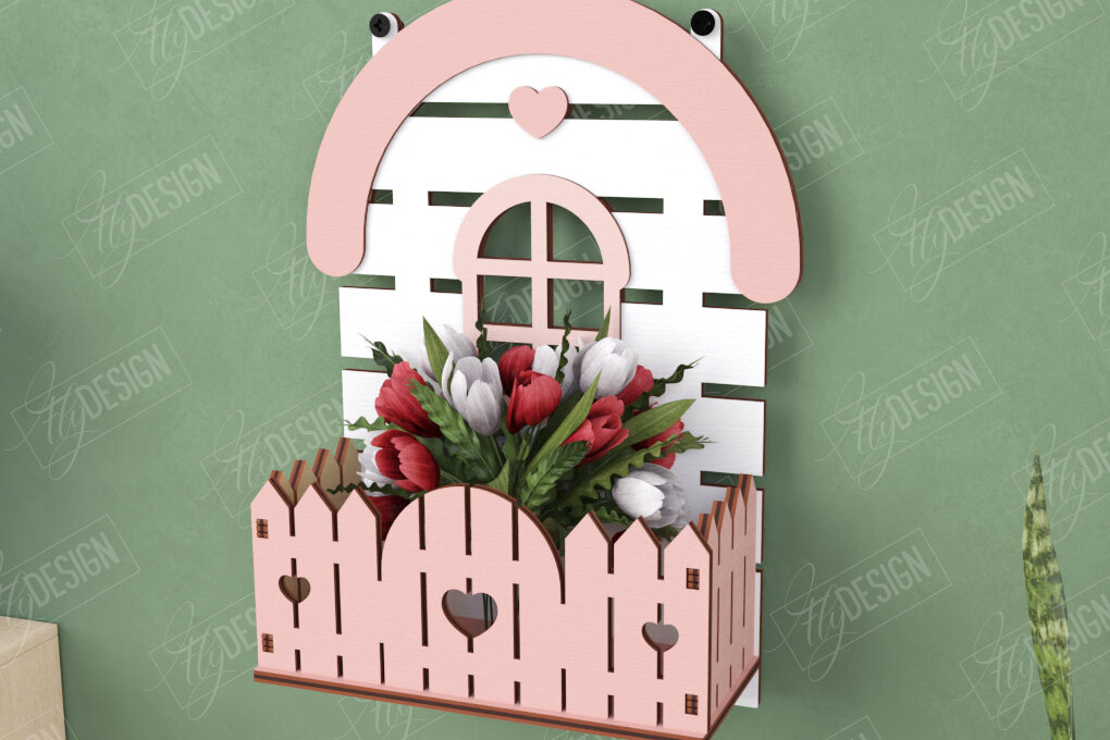 Intra απο ξύλο plywood 3mm-4mm πάχος – Κοπή με λέιζερ τοίχου παραθύρου | Κήπος Δίασταση  40x30 cm INTRAFABR-122609529