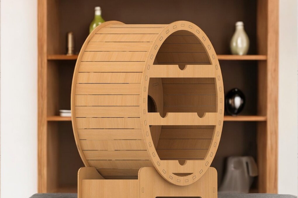 Σετ των 2 Intra απο ξύλο plywood 3mm-4mm πάχος – Κοπή λέιζερ βαρελιού κρασιού 249 Δίασταση  20x20 cm INTRAFABR-118644190