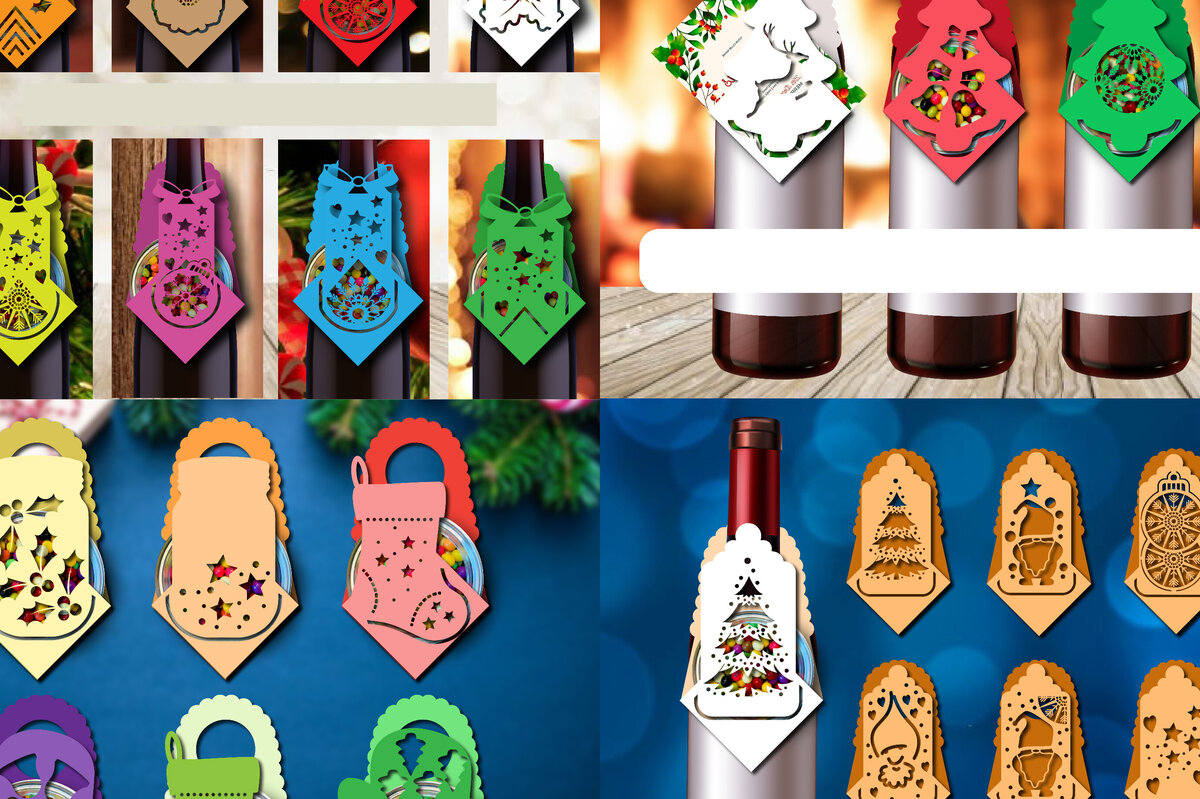 Σετ των 2 Intra απο ξύλο plywood 3mm-4mm πάχος – Πακέτο δώρου με μπουκάλι κρασιού Mega Δίασταση  20x20 cm INTRAFABR-81097979