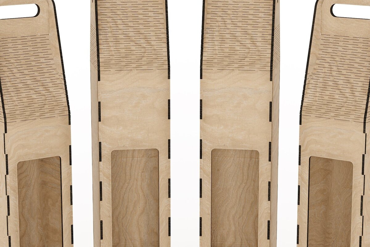 Σετ των 2 Intra απο ξύλο plywood 3mm-4mm πάχος – Μεταφορέας κουτιού κρασιού Δίασταση  20x20 cm INTRAFABR-36811877