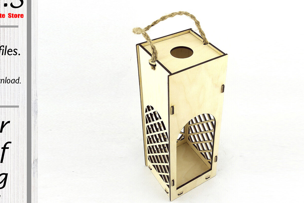 Σετ των 2 Intra απο ξύλο plywood 3mm-4mm πάχος – Κουτί κρασιού. Αρχείο κοπής με λέιζερ Δίασταση  20x20 cm INTRAFABR-82177713