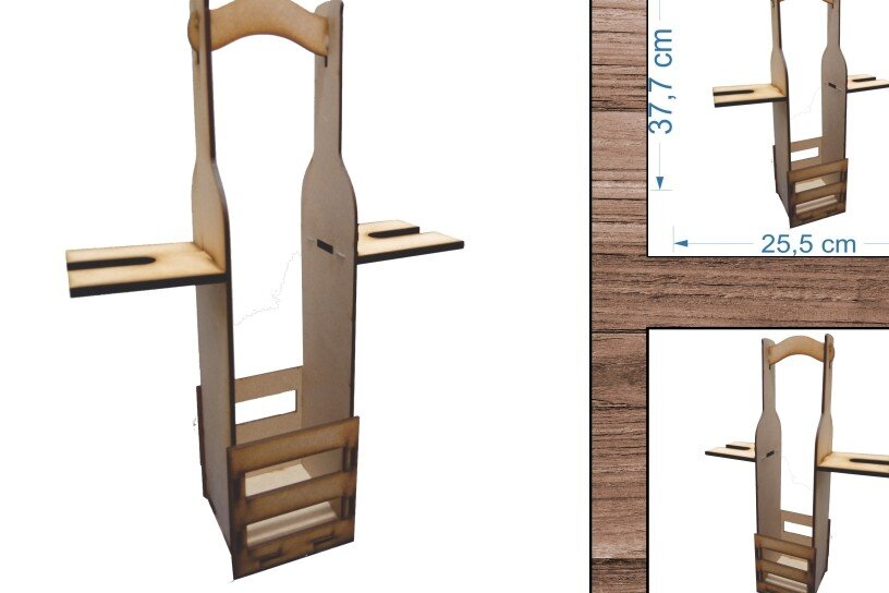 Σετ των 2 Intra απο ξύλο plywood 3mm-4mm πάχος – Κουτί κρασιού - Δίασταση  20x20 cm INTRAFABR-25135122