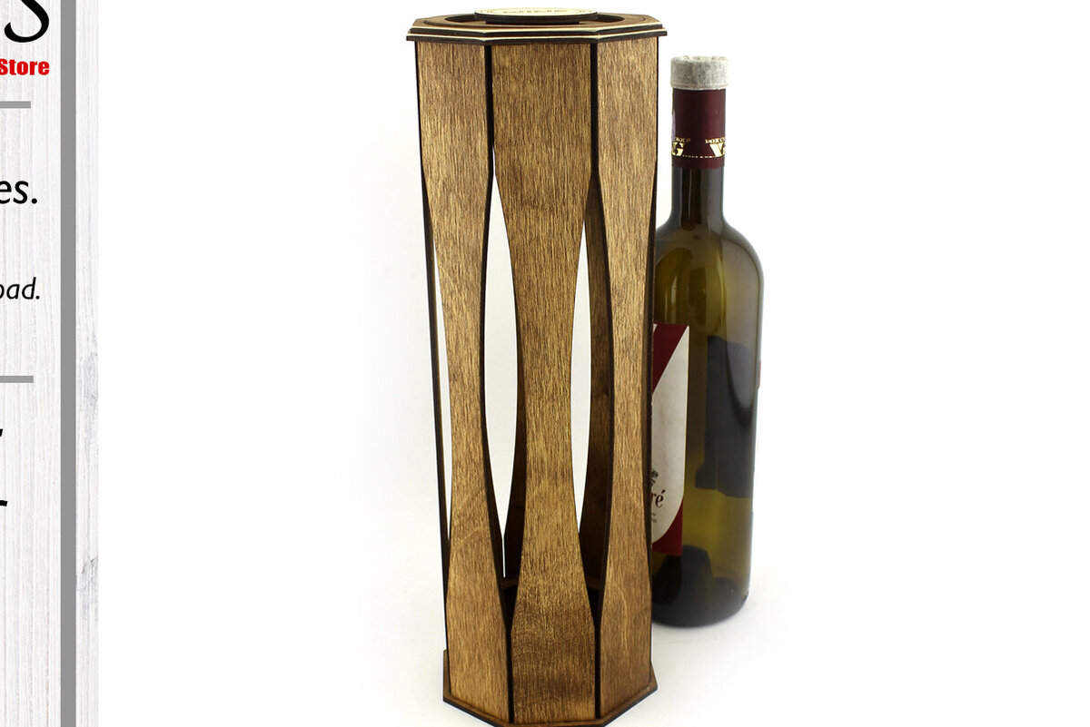 Σετ των 2 Intra απο ξύλο plywood 3mm-4mm πάχος – Κουτί κρασιού. Αρχείο λέιζερ Δίασταση  20x20 cm INTRAFABR-91360754