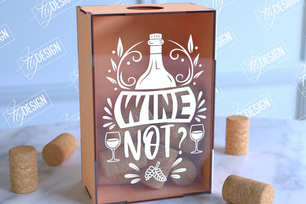 Σετ των 2 Intra απο ξύλο plywood 3mm-4mm πάχος – Κουτί από φελλό κρασιού | Κουτί με καπάκια μπουκαλιών μπύρας Δίασταση  20x20 cm INTRAFABR-99639704