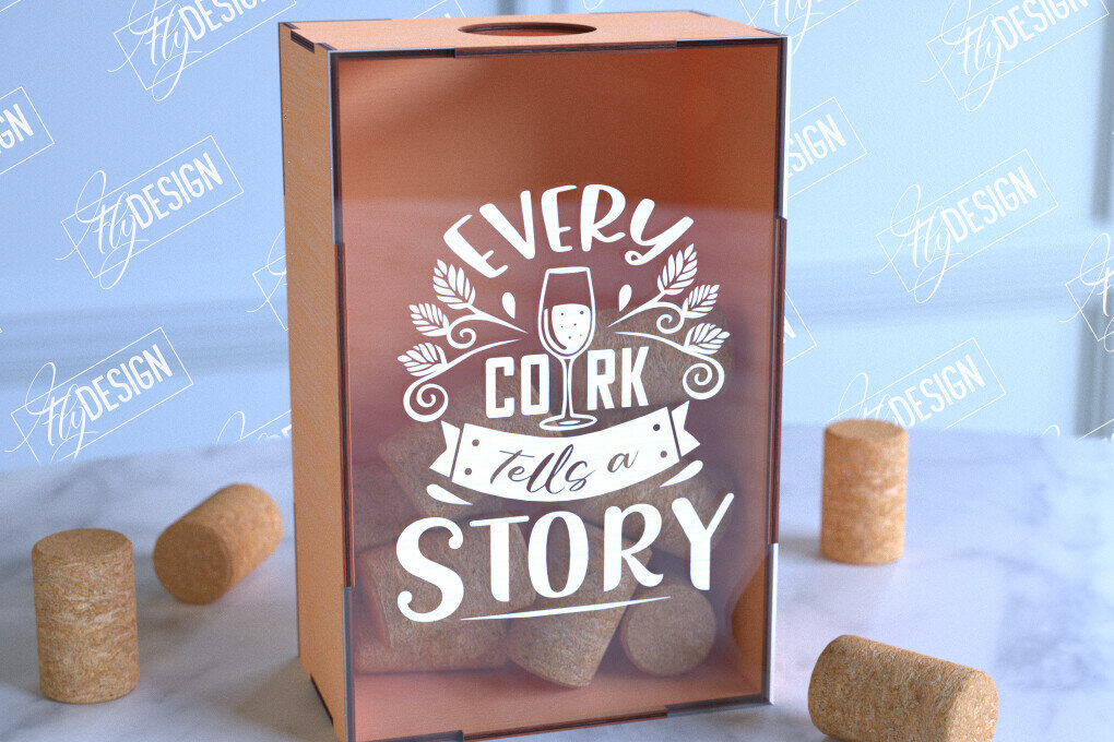 Σετ των 2 Intra απο ξύλο plywood 3mm-4mm πάχος – Κουτί από φελλό κρασιού | Κουτί με καπάκια μπουκαλιών μπύρας Δίασταση  20x20 cm INTRAFABR-99639503