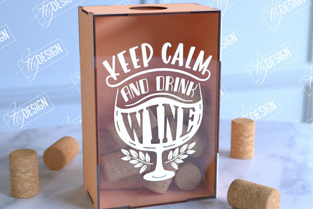 Σετ των 2 Intra απο ξύλο plywood 3mm-4mm πάχος – Κουτί από φελλό κρασιού | Κουτί με καπάκια μπουκαλιών μπύρας Δίασταση  20x20 cm INTRAFABR-99639506