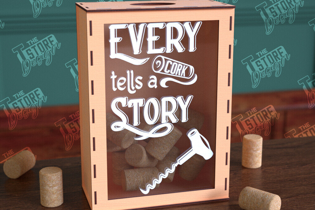 Σετ των 2 Intra απο ξύλο plywood 3mm-4mm πάχος – Κουτί από φελλό κρασιού | Κουτί με καπάκια μπουκαλιών μπύρας|CNC Δίασταση  20x20 cm INTRAFABR-99640834