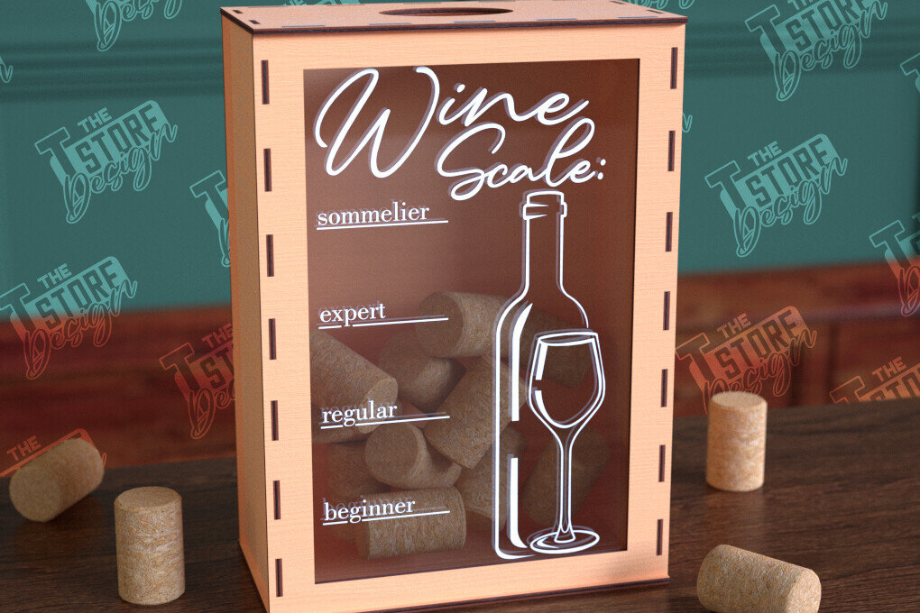 Σετ των 2 Intra απο ξύλο plywood 3mm-4mm πάχος – Κουτί από φελλό κρασιού | Κουτί με καπάκια μπουκαλιών μπύρας|CNC Δίασταση  20x20 cm INTRAFABR-99640854