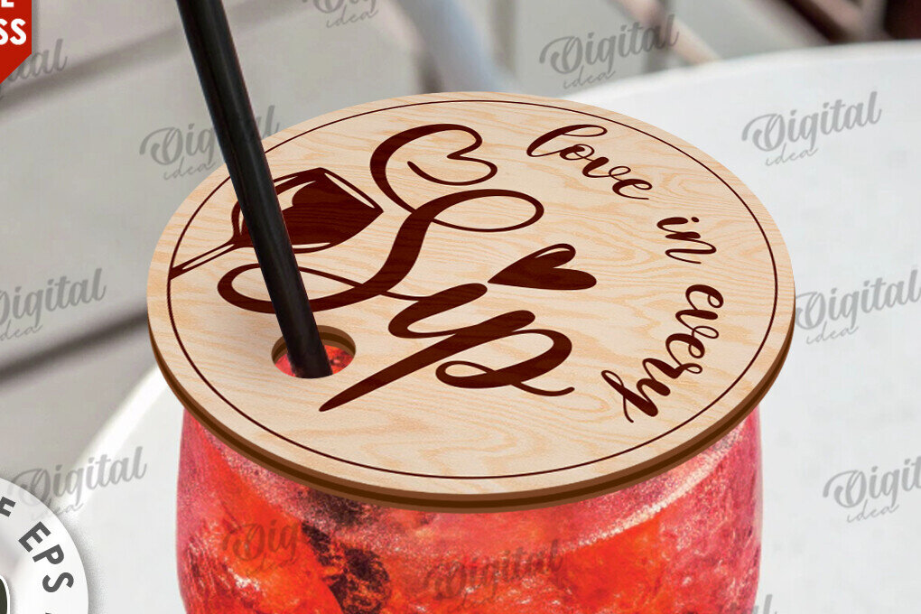 Intra απο ξύλο plywood 3mm-4mm πάχος – Κάλυμμα Wine Glass Design Cut Laser Δίασταση  40x30 cm INTRAFABR-111420097