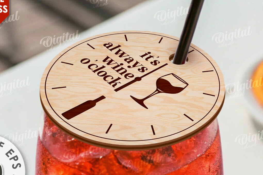 Intra απο ξύλο plywood 3mm-4mm πάχος – Κάλυμμα Wine Glass Design Cut Laser Δίασταση  40x30 cm INTRAFABR-111420239