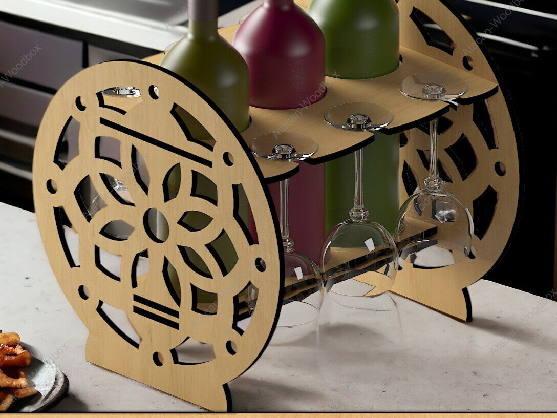 Σετ των 2 Intra απο ξύλο plywood 3mm-4mm πάχος – Κομψή βάση επίδειξης θήκης ποτηριού κρασιού Δίασταση  20x20 cm INTRAFABR-92300573