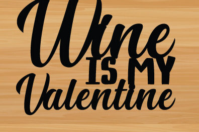 Σετ των 2 Intra απο ξύλο plywood 3mm-4mm πάχος – Wine is My Valentine Laser, metal Δίασταση  20x20 cm INTRAFABR-87835515