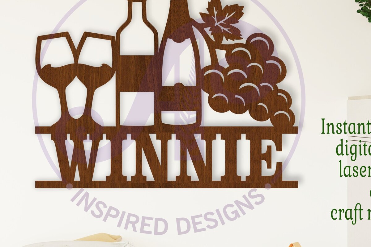 Σετ των 2 Intra απο ξύλο plywood 3mm-4mm πάχος – Αρχείο Σύμβολο ονόματος κρασιού Δίασταση  20x20 cm INTRAFABR-115335851