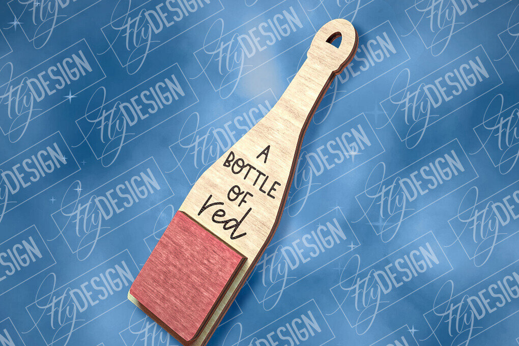 Σετ των 2 Intra απο ξύλο plywood 3mm-4mm πάχος – Στολίδι κρασιού | Δίασταση  20x20 cm INTRAFABR-84503634