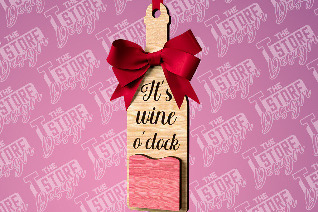 Σετ των 2 Intra απο ξύλο plywood 3mm-4mm πάχος – Στολίδι κρασιού | Δίασταση  20x20 cm INTRAFABR-84569699