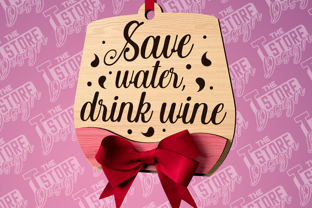 Σετ των 2 Intra απο ξύλο plywood 3mm-4mm πάχος – Στολίδι κρασιού | Δίασταση  20x20 cm INTRAFABR-84569888