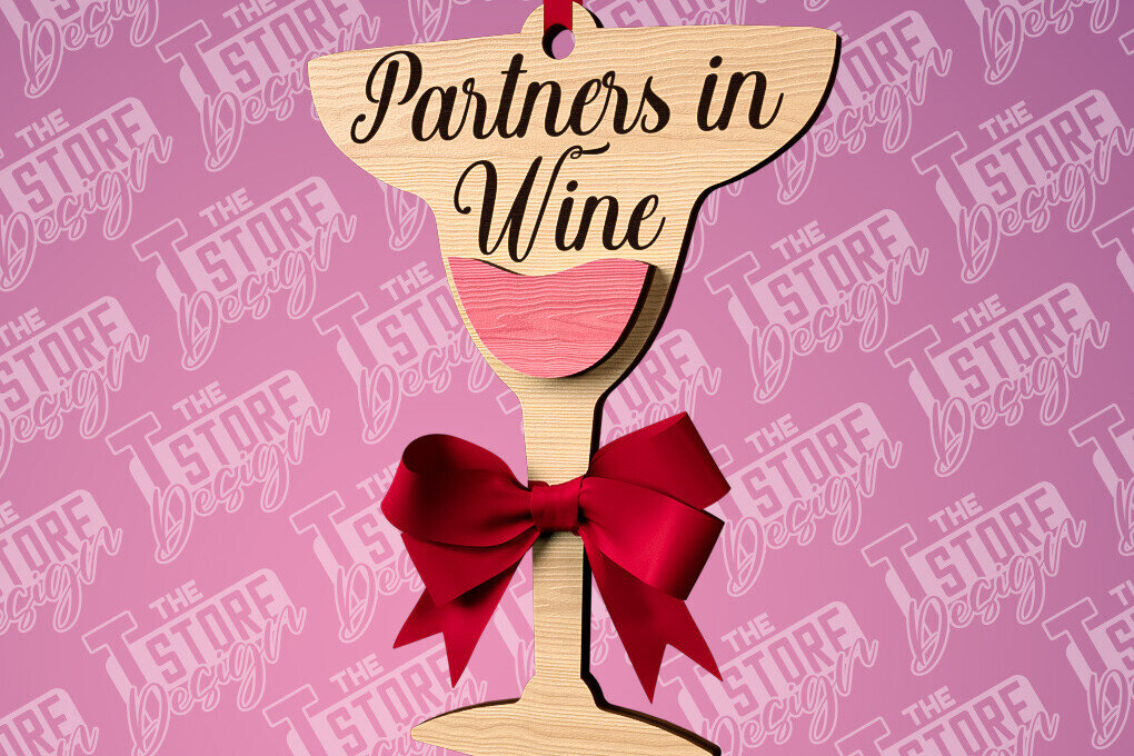 Σετ των 2 Intra απο ξύλο plywood 3mm-4mm πάχος – Στολίδι κρασιού | Δίασταση  20x20 cm INTRAFABR-84569919