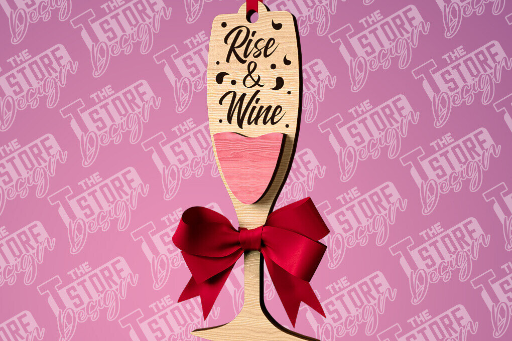 Σετ των 2 Intra απο ξύλο plywood 3mm-4mm πάχος – Στολίδι κρασιού | Δίασταση  20x20 cm INTRAFABR-84569932