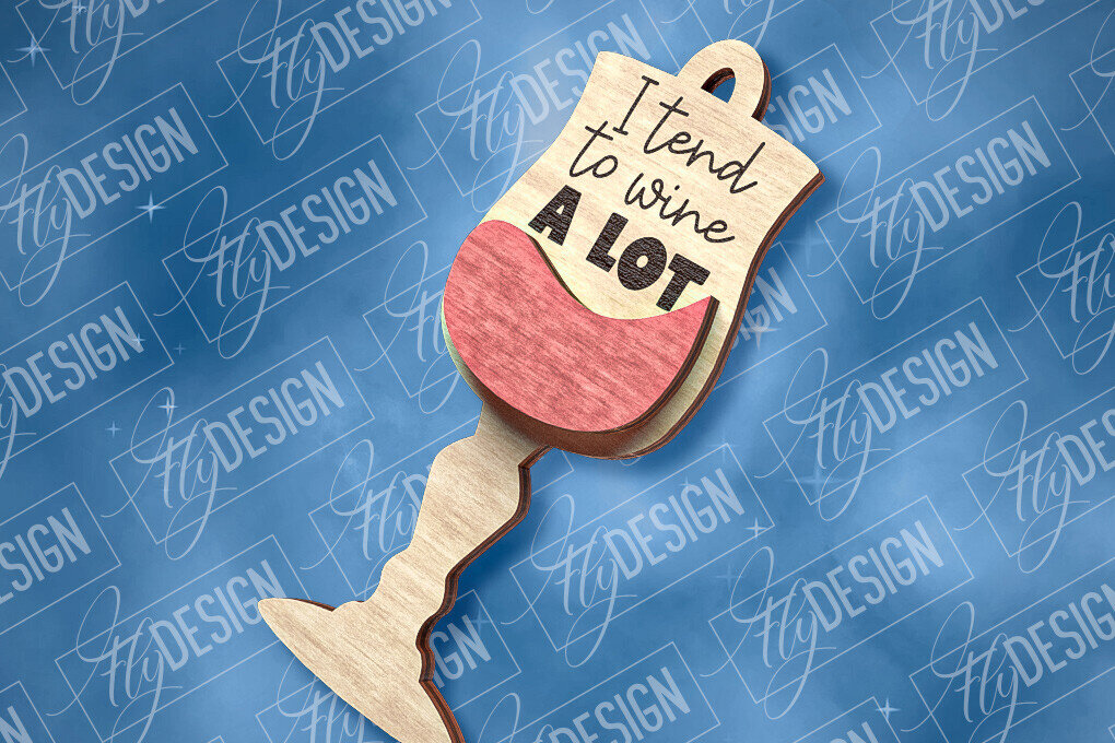 Σετ των 2 Intra απο ξύλο plywood 3mm-4mm πάχος – Στολίδι κρασιού | Δίασταση  20x20 cm INTRAFABR-84503404