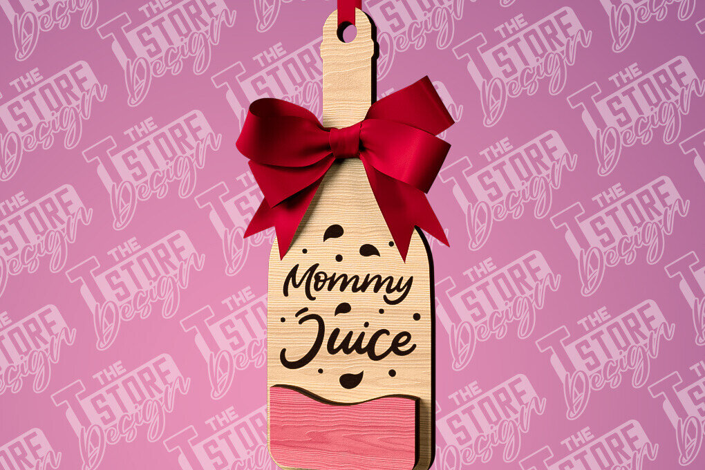 Σετ των 2 Intra απο ξύλο plywood 3mm-4mm πάχος – Στολίδι κρασιού | Δίασταση  20x20 cm INTRAFABR-84569942