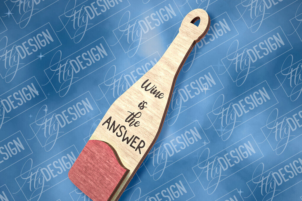 Σετ των 2 Intra απο ξύλο plywood 3mm-4mm πάχος – Στολίδι κρασιού | Δίασταση  20x20 cm INTRAFABR-84503445