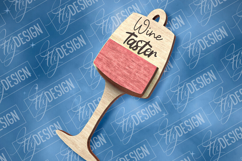 Σετ των 2 Intra απο ξύλο plywood 3mm-4mm πάχος – Στολίδι κρασιού | Δίασταση  20x20 cm INTRAFABR-84503387