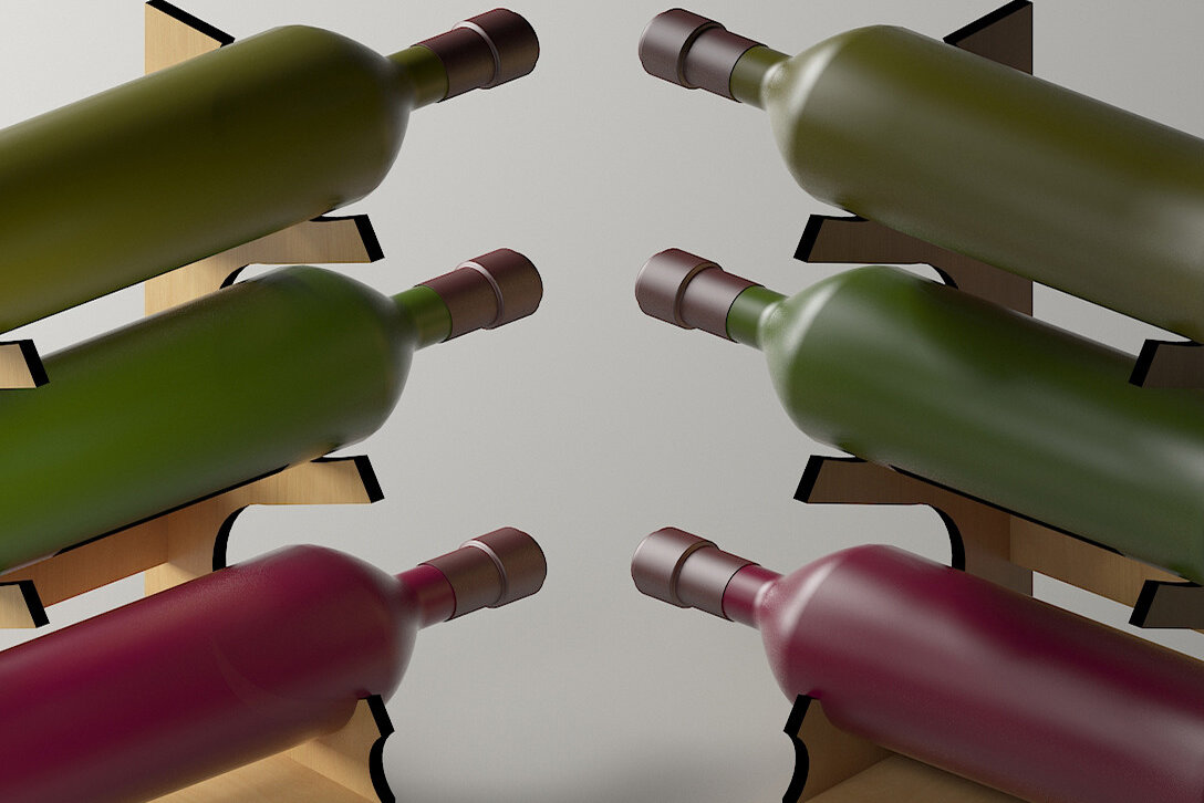 Σετ των 2 Intra απο ξύλο plywood 3mm-4mm πάχος – Πάγκος σχάρα κρασιού / θήκη κρασιού Δίασταση  20x20 cm INTRAFABR-48373913