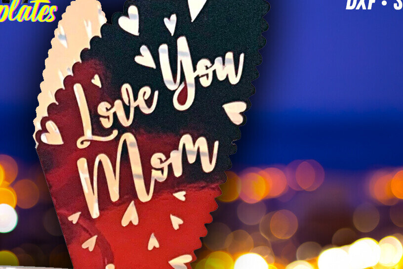 Σετ των 2 Intra απο ξύλο plywood 3mm-4mm πάχος – Πρότυπο για την Ημέρα της Μητέρας από Wineglass Topper Δίασταση  20x20 cm INTRAFABR-94776904