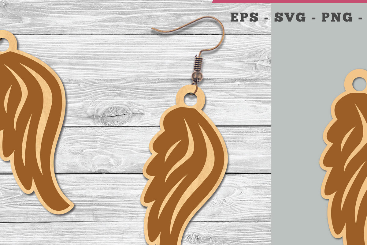 Σετ των 3 Intra απο ξύλο plywood 3mm-4mm πάχος – Σκουλαρίκια με φτερό κοπής με λέιζερ Δίασταση  5x5 cm INTRAFABR-106401619