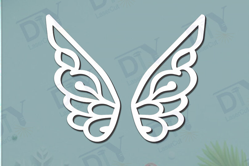 Σετ των 2 Intra απο ξύλο plywood 3mm-4mm πάχος – Πρότυπο Wings DIY #4 Δίασταση  20x20 cm INTRAFABR-125465142