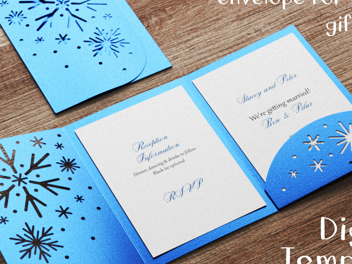 Σετ των 2 Intra απο ξύλο plywood 3mm-4mm πάχος – Πρότυπο χειμερινής κάρτας με Snowflakes Δίασταση  20x20 cm INTRAFABR-61403462