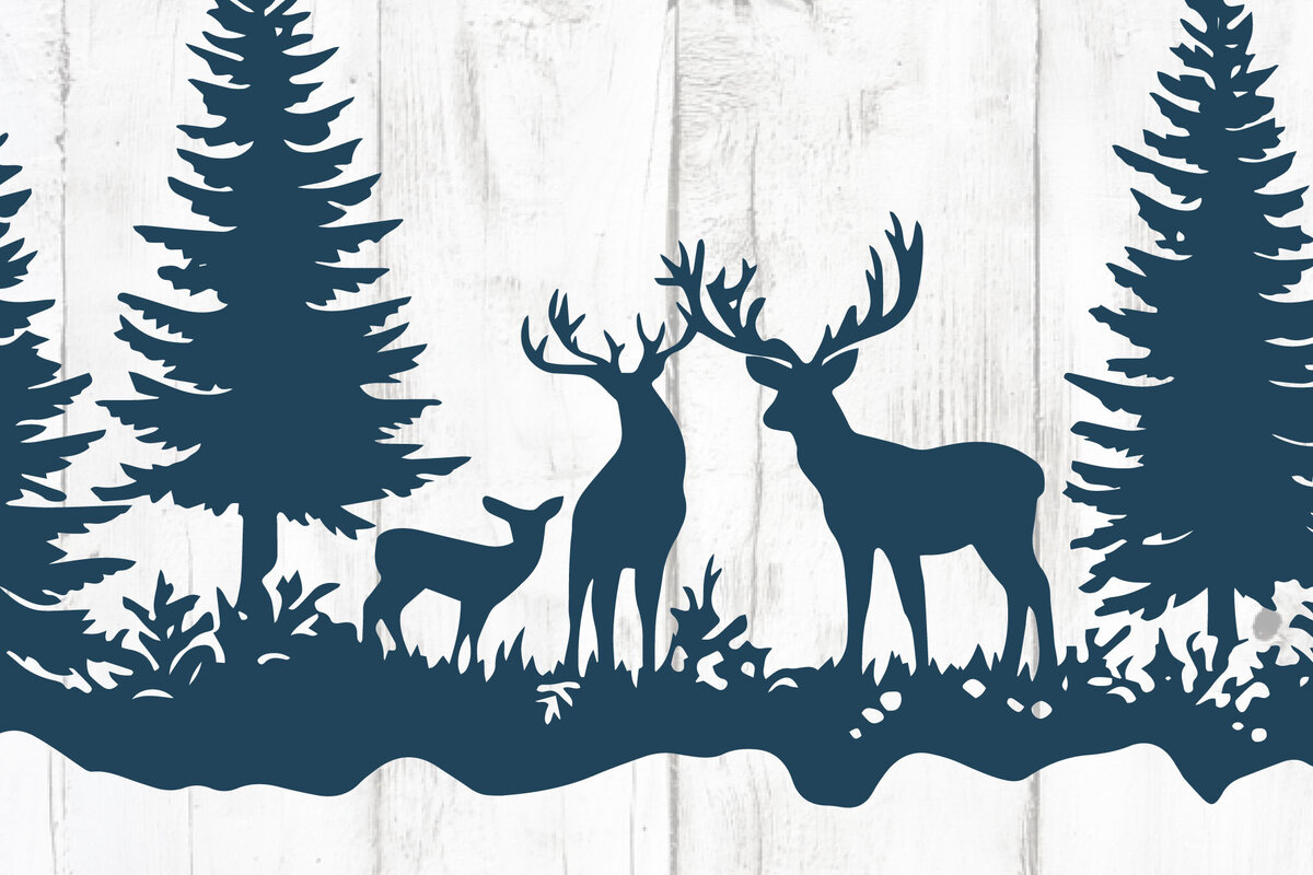 Σετ των 2 Intra απο ξύλο plywood 3mm-4mm πάχος – Αρχείο περικοπής Χειμερινής Χριστουγεννιάτικης Σκηνής Δίασταση  20x20 cm INTRAFABR-104663636