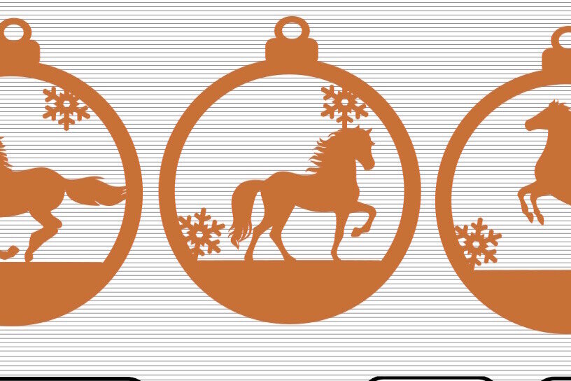 Σετ των 2 Intra απο ξύλο plywood 3mm-4mm πάχος – Χριστουγεννιάτικο σετ χριστουγεννιάτικου αλόγου για το χειμώνα Δίασταση  20x20 cm INTRAFABR-109408076