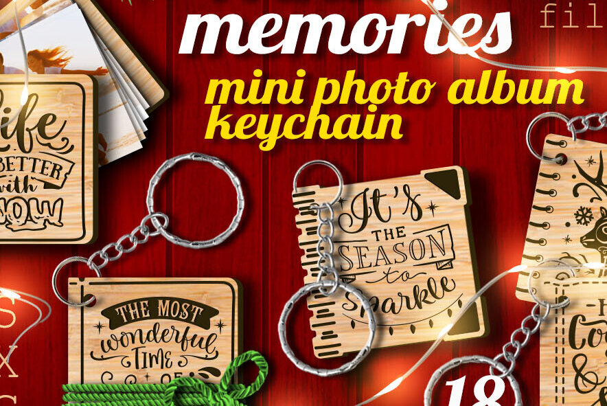 Σετ των 3 Intra απο ξύλο plywood 3mm-4mm πάχος – Winter Memories|Christmas Keychain Δίασταση  5x5 cm INTRAFABR-80005290