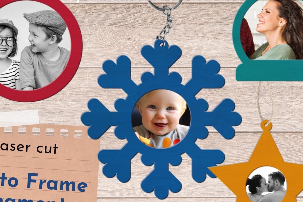 Σετ των 2 Intra απο ξύλο plywood 3mm-4mm πάχος – Χειμερινή κορνίζα για, χειμώνας Δίασταση  20x20 cm INTRAFABR-80024445