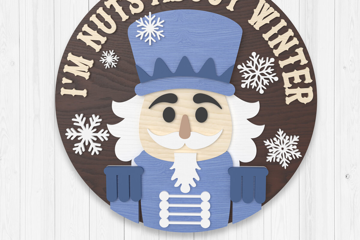 Σετ των 2 Intra απο ξύλο plywood 3mm-4mm πάχος – Χειμερινό σημάδι καλωσορίσματος Δίασταση  20x20 cm INTRAFABR-106315057