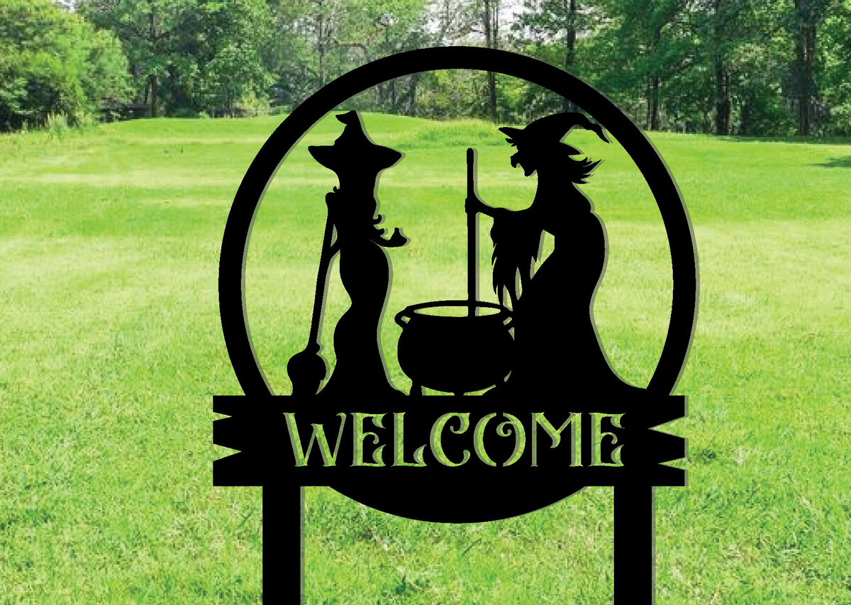 Σετ των 2 Intra απο ξύλο plywood 3mm-4mm πάχος – Witch Cooking Metal Stakes Κήπος Διακόσμηση Δίασταση  20x20 cm INTRAFABR-101276566