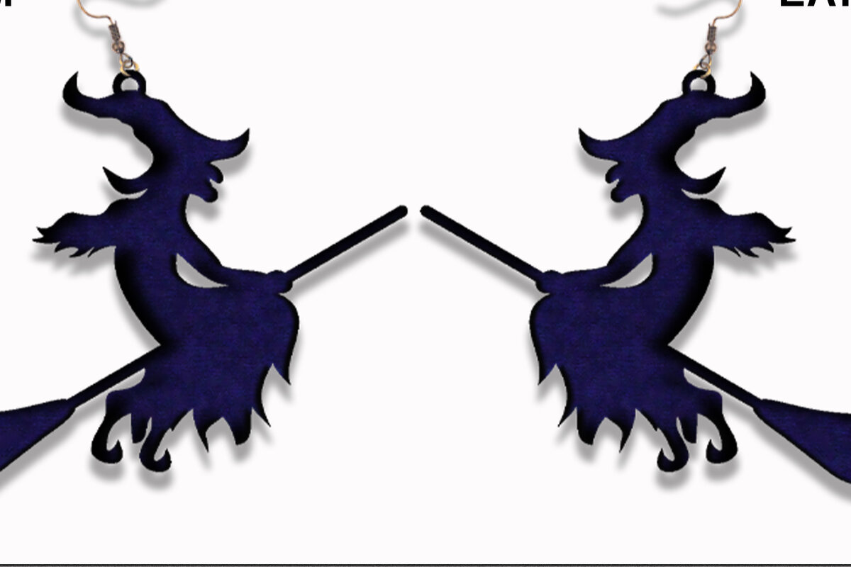 Σετ των 3 Intra απο ξύλο plywood 3mm-4mm πάχος – Σκουλαρίκια μαγισσών |  αποκριών Δίασταση  5x5 cm INTRAFABR-30317775