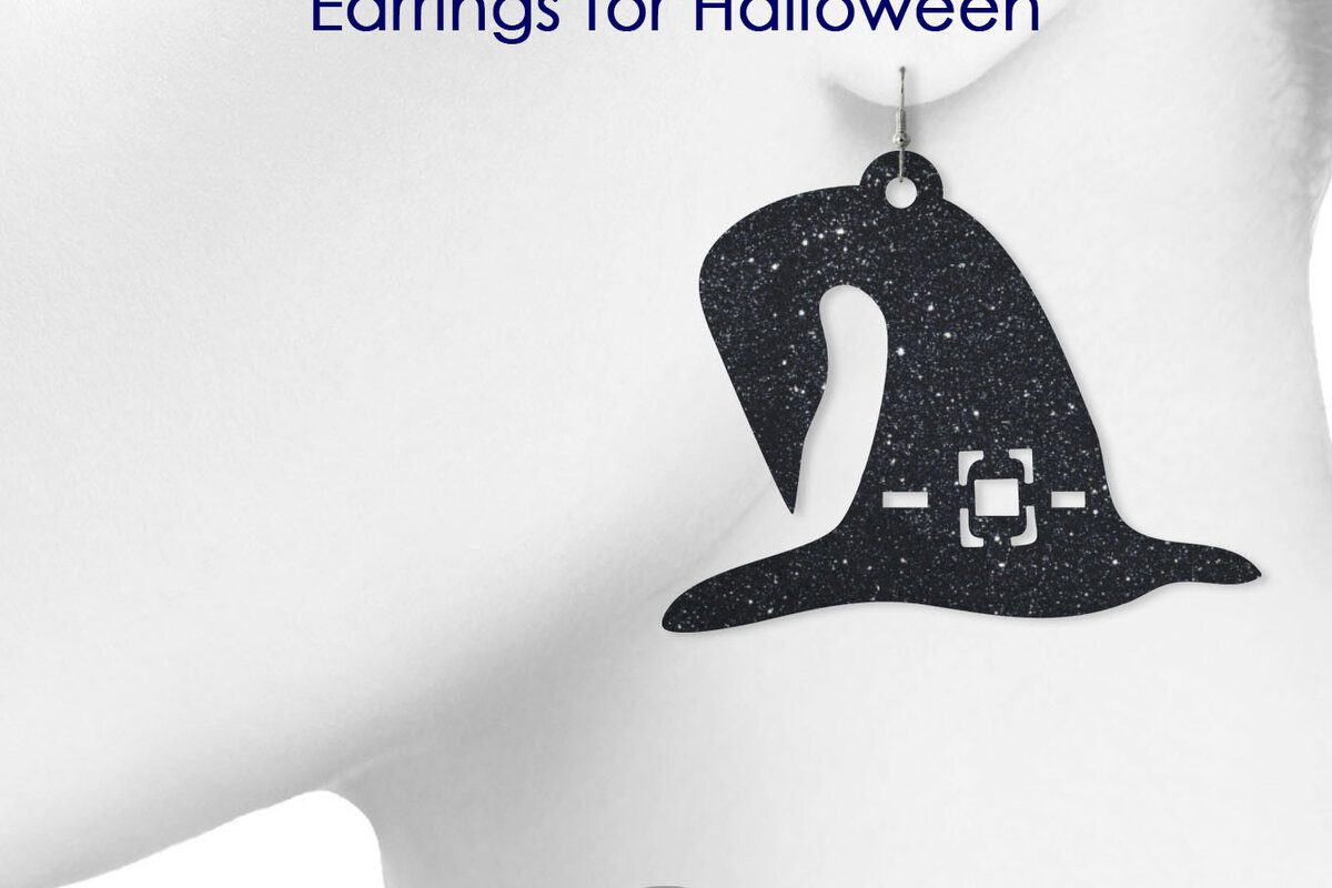 Σετ των 3 Intra απο ξύλο plywood 3mm-4mm πάχος – Αρχεία κοπής με λέιζερ σκουλαρίκι με καπέλο μαγισσών Δίασταση  5x5 cm INTRAFABR-19143695