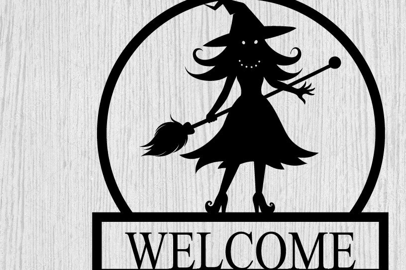 Intra απο ξύλο plywood 3mm-4mm πάχος – Witch on Broomstick Metal Wall Art Laser Δίασταση  40x30 cm INTRAFABR-102823052