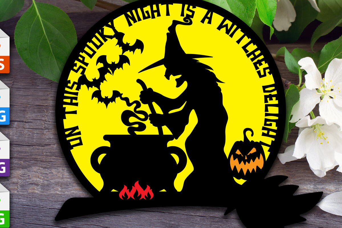 Σετ των 2 Intra απο ξύλο plywood 3mm-4mm πάχος – Witch Delight Δίασταση  20x20 cm INTRAFABR-79949349