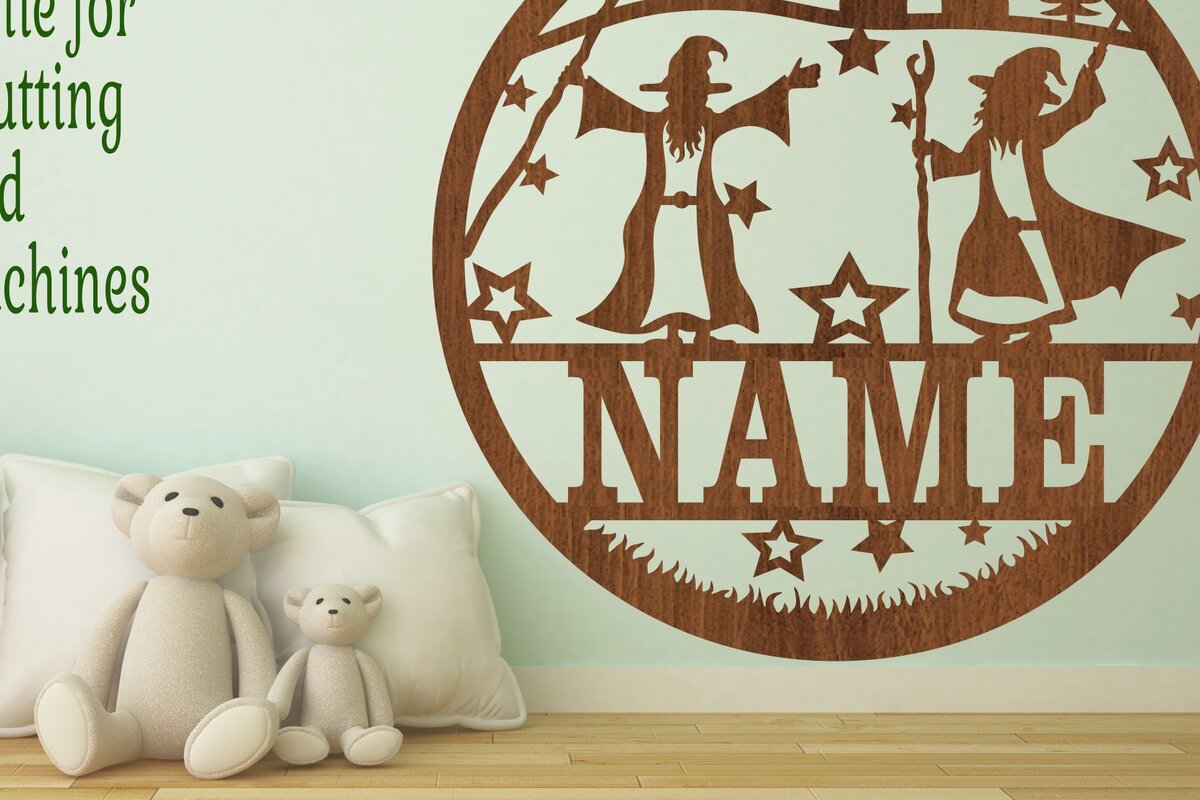 Σετ των 2 Intra απο ξύλο plywood 3mm-4mm πάχος – Πρότυπο κοπής με λέιζερ Sin Name Wizard Δίασταση  20x20 cm INTRAFABR-71670219