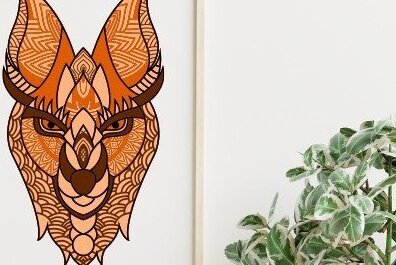 Σετ των 2 Intra απο ξύλο plywood 3mm-4mm πάχος – Λύκος Δίασταση  20x20 cm INTRAFABR-32428739