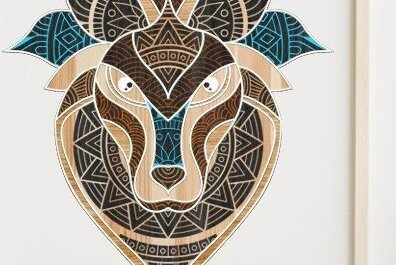 Σετ των 2 Intra απο ξύλο plywood 3mm-4mm πάχος – Λύκος Δίασταση  20x20 cm INTRAFABR-32436772