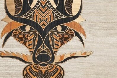 Σετ των 2 Intra απο ξύλο plywood 3mm-4mm πάχος – Λύκος Δίασταση  20x20 cm INTRAFABR-32436779