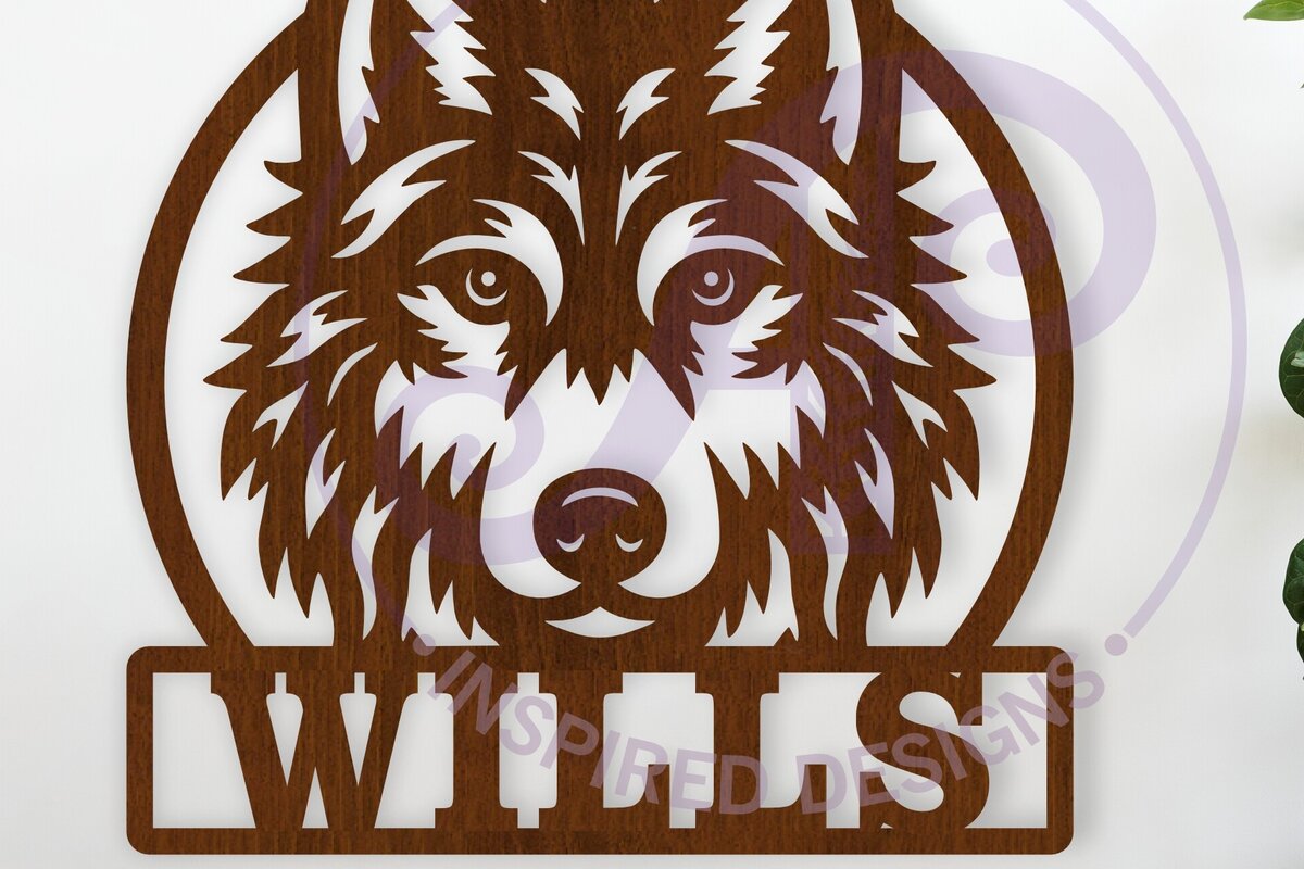 Intra απο ξύλο plywood 3mm-4mm πάχος – Όνομα Wolf Face Wall Art Sign, Αρχείο Δίασταση  40x30 cm INTRAFABR-118507525