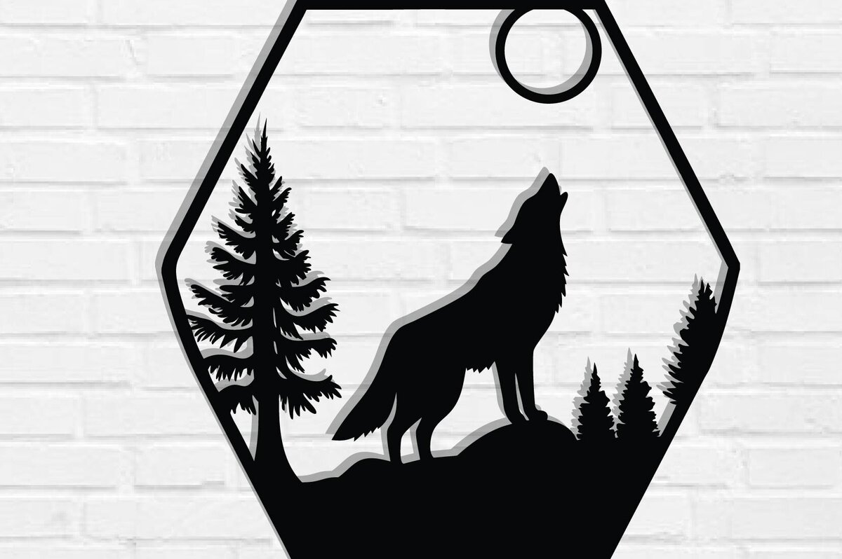 Intra απο ξύλο plywood 3mm-4mm πάχος – Wolf Metal Wall Art, Wolf Wall Decor Δίασταση  40x30 cm INTRAFABR-118132281