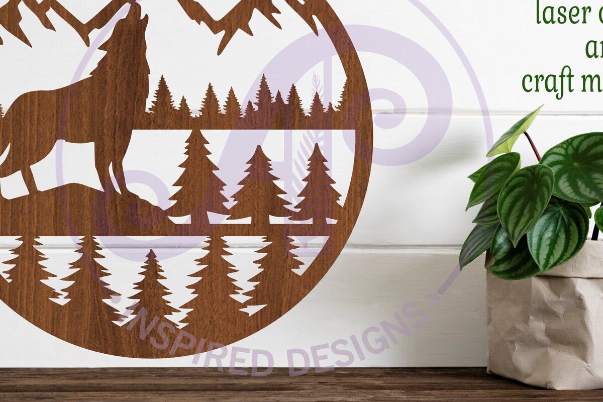 Intra απο ξύλο plywood 3mm-4mm πάχος – Επιγραφή Wolf Wall Art, Αρχείο. Διάνυσμα Δίασταση  40x30 cm INTRAFABR-104204732